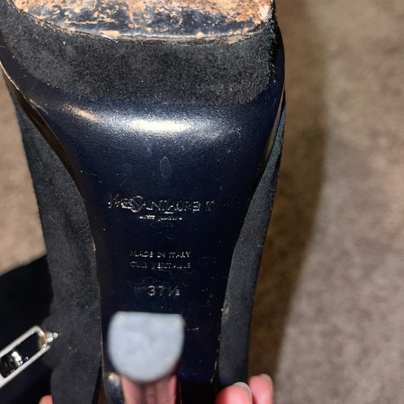 Yves Saint Laurent Black Suede Platform boot heels
Size 37 1/2 EU SIZE 6 US - Picture 12 of 13